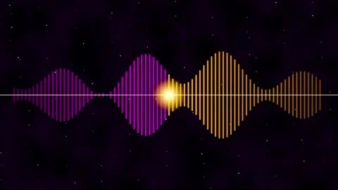 Abstract Audio Waveform Visualization with Glowing Light Stock Footage 341954664