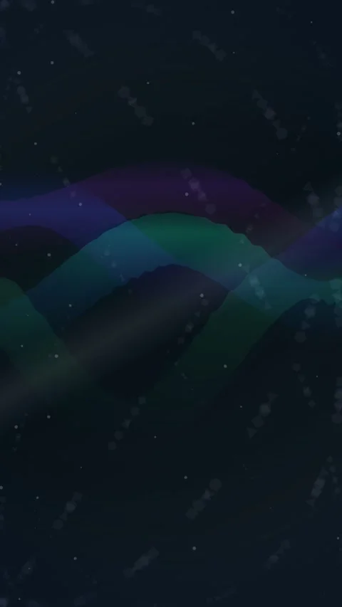 Abstract Aurora Borealis Waves Over Dark Mountains Night Sky Background Stock Footage 346195445