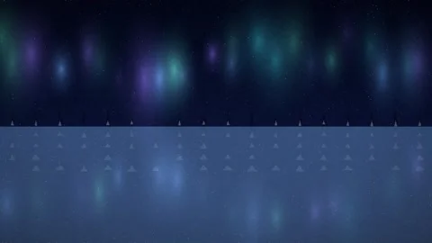 Abstract Aurora Lights and Reflections over Water Motion Background Stock Footage 347810154