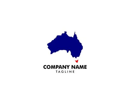Abstract Australia Map Logo template Stock Illustration