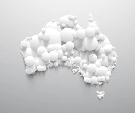 Abstract australia map with white circle Stock Illustration