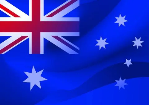 Abstract Australian flag in the wind Stock Illustration