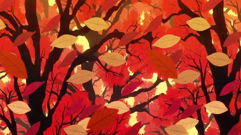 Abstract autumn background with falling leaves looped background Stock-Footage 229568090