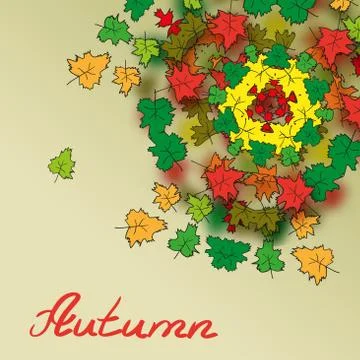 Abstract autumn background with patterns of leaves with space fo Stock Illustration