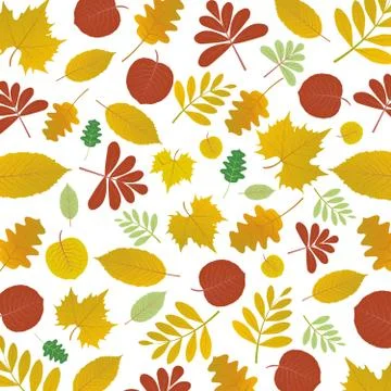 Abstract autumn floral pattern background, vector Illustrazione stock