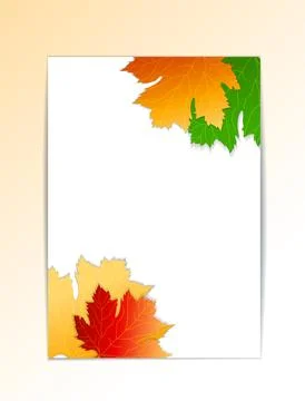 Abstract autumn leaves composition, maple leaves, business card, correspondence Stock Illustration