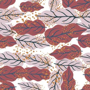 Abstract autumn leaves seamless pattern. Botanical leaf background. Stock Illustration