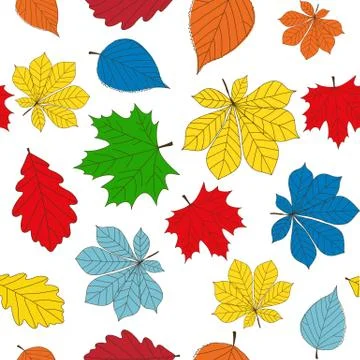 Abstract Autumn LeavesSeamless Pattern Background. Vector Illustration Illustrazione stock