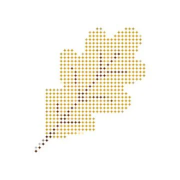 Abstract Autumn Oak Leaf Shape Composed of Geometric Dots. Stockillustratie