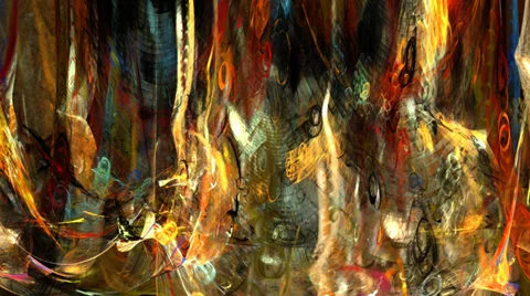 Abstract autumn palette texture motion background seamless looping fractal Stock Footage 31056959