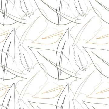 Abstract Autumn seamless pattern with silhouette of leaves Stock Illustration