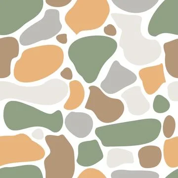 Abstract Autumn seamless pattern with spots or stones.  Stock Illustration