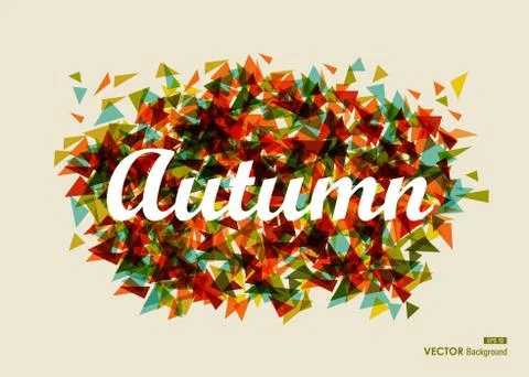 Abstract autumn text with triangles concept eps10 file background. Illustration