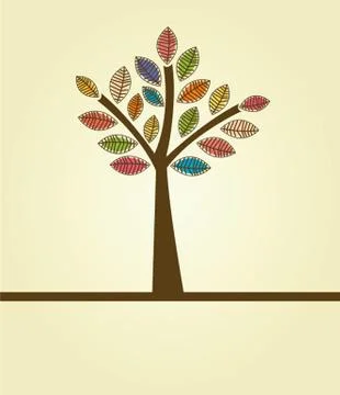 Abstract autumn tree Stock Illustration