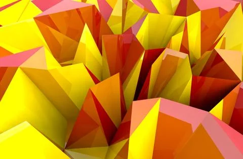 Abstract autumn triangular three dimensional shape closeup background Stock Illustration