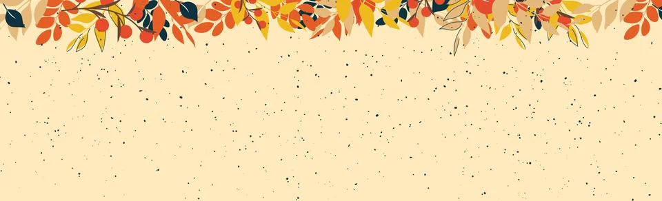 Abstract autumn web background template with many different leaves - Vector Stock Illustration