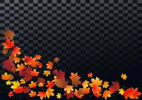 Abstract autumnal background with flying maple leaves. Fall . Stock Illustration