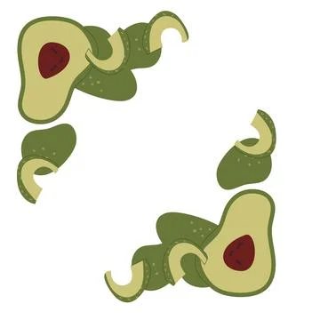 Abstract avocado pattern with sliced green illustration Illustrazione stock