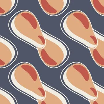 Abstract avocado seamless pattern on dots background. Stock Illustration