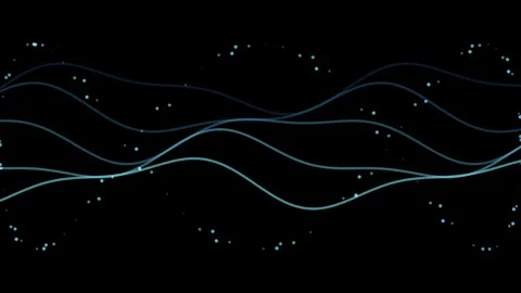 Abstract Azure Ocean Waves and Leaping Marine Life Loop Seamless Lo... Video stock 347745915