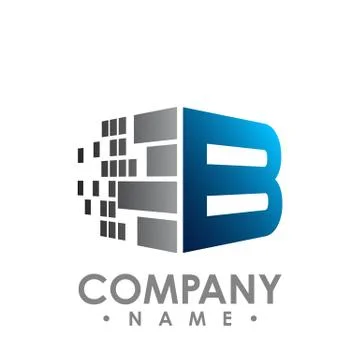 Abstract B letter data tech logo vector design illustrator. B letter data sha 스톡 일러스트