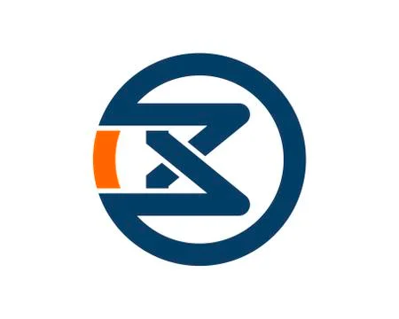 Abstract B letter initial and circle shape Stock Illustration