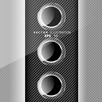Abstract bacground with carbon texture and geometric elements Illustrazione stock