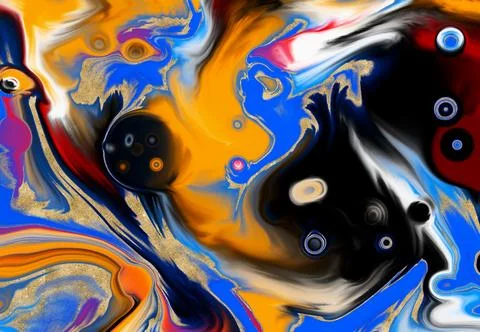 Abstract bacground. Multicolor Acrylic pour fluid art. 3d illustration Stock Illustration