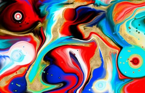 Abstract bacground. Multicolor Acrylic pour fluid art. 3d illustration Stock Illustration