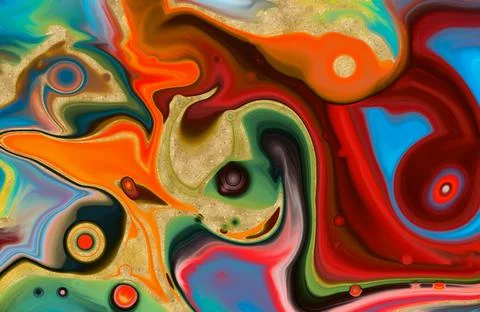Abstract bacground. Multicolor Acrylic pour fluid art. 3d illustration Stock Illustration
