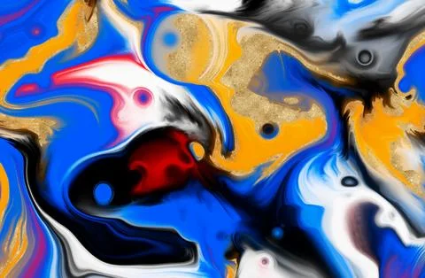 Abstract bacground. Multicolor Acrylic pour fluid art. 3d illustration Stock Illustration