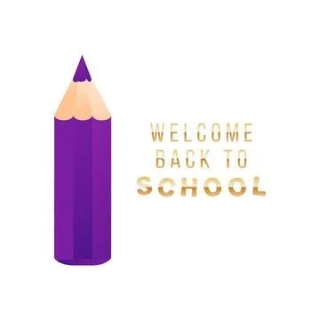 Abstract back to school background with short small pencil . Welcome Back to Stock Illustration