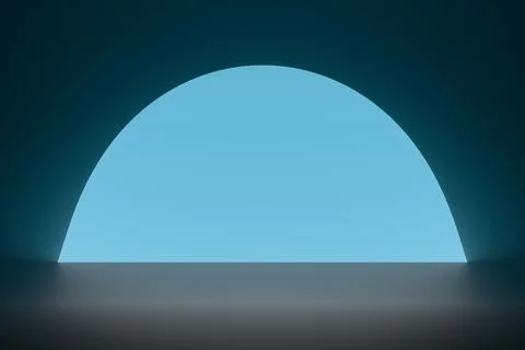 Abstract backdrop blue background. Minimal empty space. 3D rendering illustra Stock Illustration