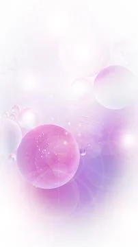 Abstract backdrop bubbles in pale pink lilac tones. Distortion in water with oil Illustrazione stock