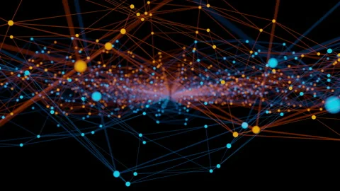 Abstract Backdrop With Particles And Lines Stock Footage 139446908