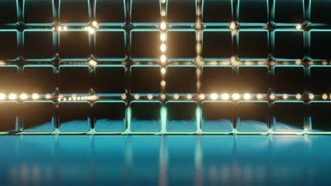 Abstract Backdrop With Reflection Qubes And Flashes Stock Footage 148704680