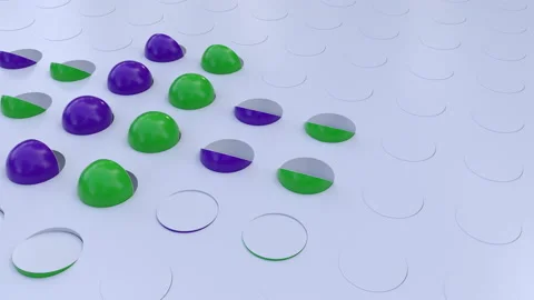 Abstract Backdrop With Rotating Hemispheres Stock Footage 136214372