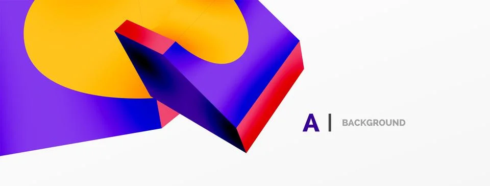 Abstract background - 3d abstract shape. Wallpaper for concept of AI technology 스톡 일러스트