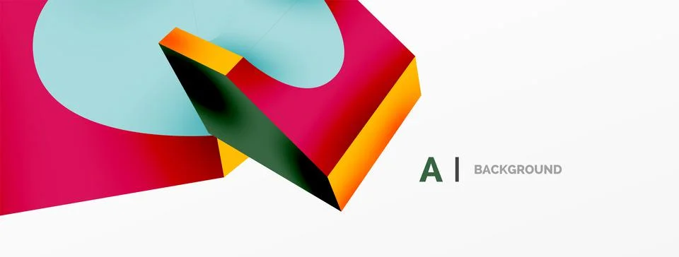 Abstract background - 3d abstract shape. Wallpaper for concept of AI technology Stock Illustration