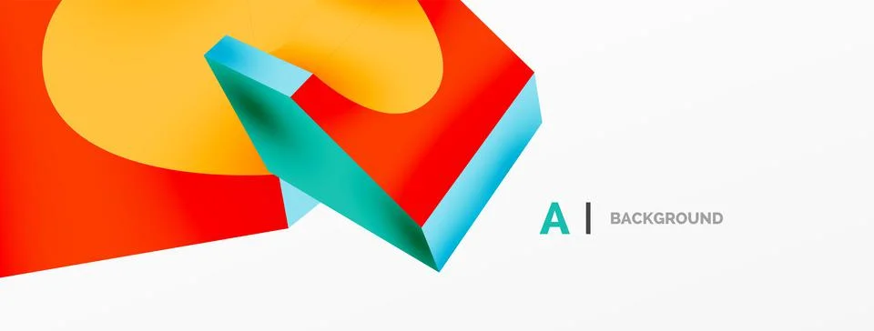 Abstract background - 3d abstract shape. Wallpaper for concept of AI technology Illustrazione stock
