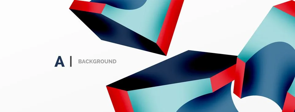Abstract background - 3d abstract shape. Wallpaper for concept of AI technology 스톡 일러스트