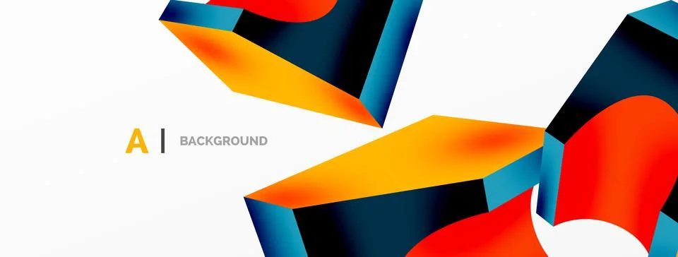 Abstract background - 3d abstract shape. Wallpaper for concept of AI technology Stock Illustration