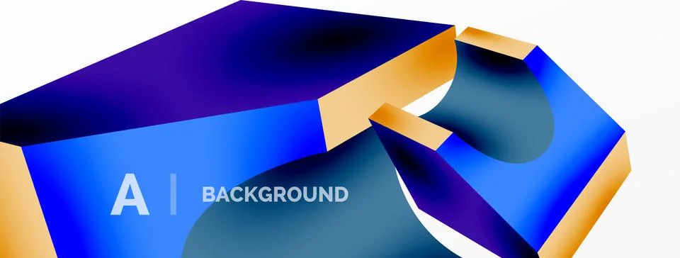 Abstract background - 3d abstract shape. Wallpaper for concept of AI technology Stock Illustration