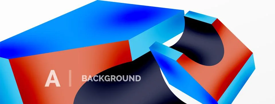 Abstract background - 3d abstract shape. Wallpaper for concept of AI technology 库存插图