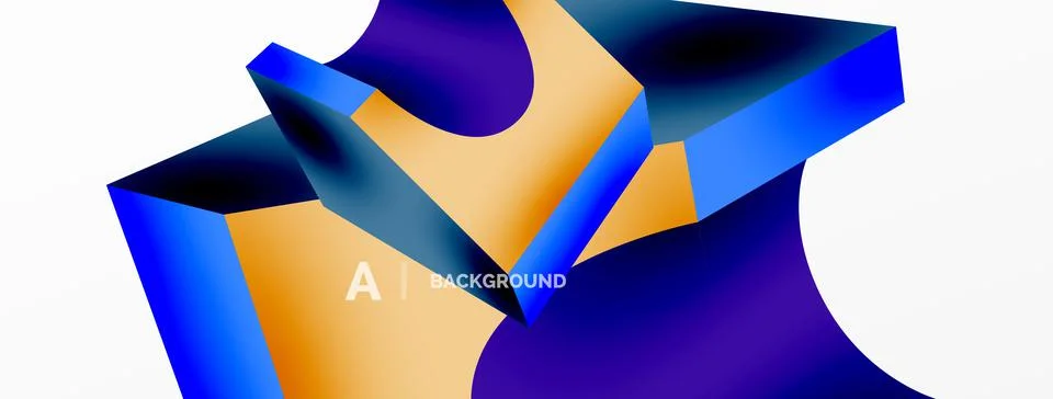 Abstract background - 3d abstract shape. Wallpaper for concept of AI technology Stock Illustration