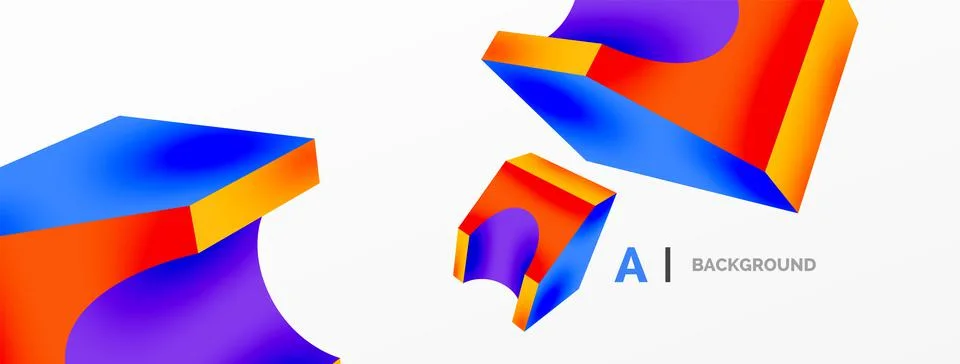 Abstract background - 3d abstract shape. Wallpaper for concept of AI technology Stock Illustration
