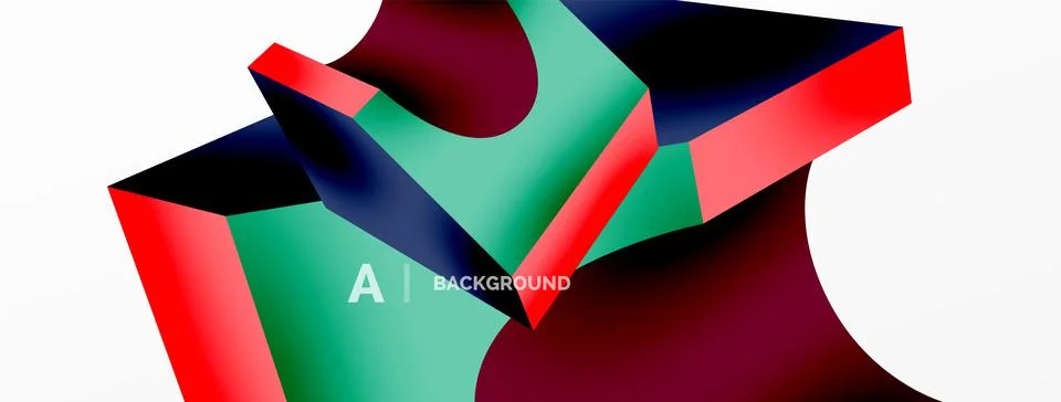 Abstract background - 3d abstract shape. Wallpaper for concept of AI technology Stock Illustration