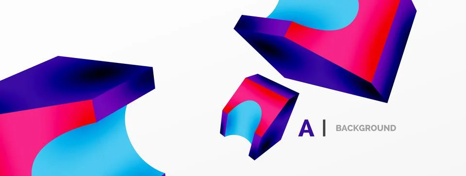 Abstract background - 3d abstract shape. Wallpaper for concept of AI technology Stock Illustration