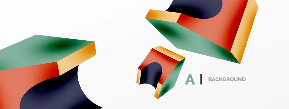 Abstract background - 3d abstract shape. Wallpaper for concept of AI technology Stock Illustration