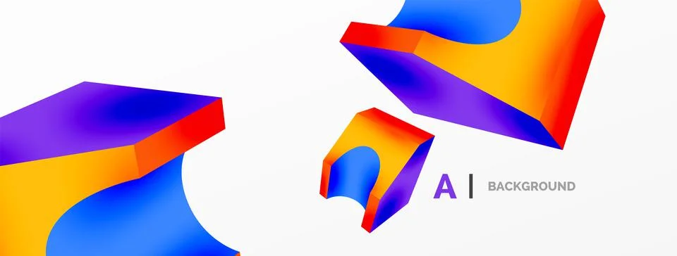 Abstract background - 3d abstract shape. Wallpaper for concept of AI technology Stock Illustration